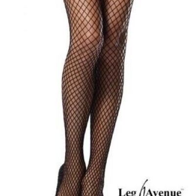 Leg Avenue 9318 Women's Red/Red Net Thigh-Highs Satin Bow Leg Stockings